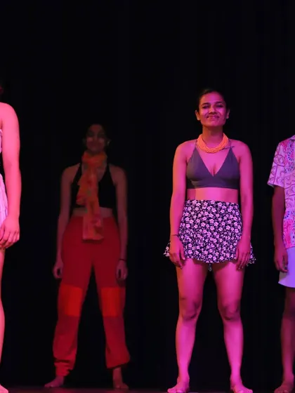 The cast of one of our pieces, ready to perform at the GRID showcase.