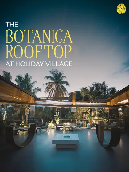 As evening falls, our Botanica Rooftop bar comes alive. It's the perfect setting for everything from golden hour gatherings to intimate dinners under the open sky, surrounded by lush greenery.