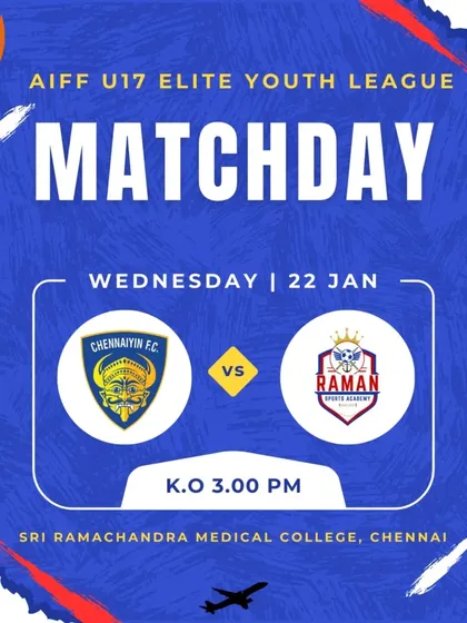 We're traveling to Chennai for a big match against Chennaiyin FC in the AIFF U17 Elite Youth League.