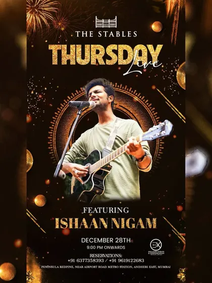The official poster for my show at The Stables. This graphic captures the exciting, high-energy vibe of my Thursday Live performances.