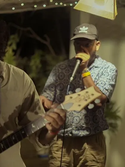 Jamming with other musicians is what it's all about. This was a post-gig session where we mixed beatboxing with live guitar, creating something totally new on the spot. My workshops have the same collaborative, fun vibe.
