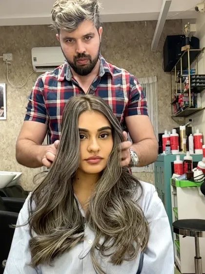 A one-on-one look at a hair transformation in progress.