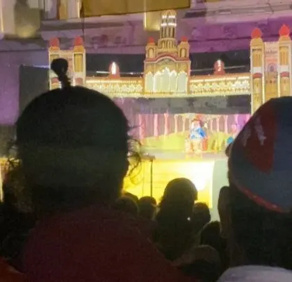 An audience of children captivated by a puppet show at the Vijayanagara Utsava. It is always heartwarming to see the next generation connecting with these timeless stories.
