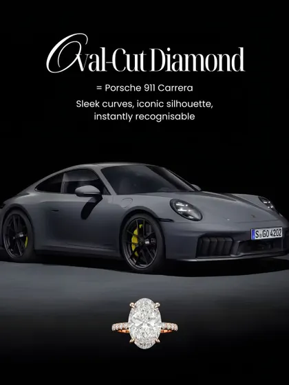 For the woman with an eye for iconic design, the Oval-Cut Diamond is the Porsche 911 Carrera. Its sleek curves and instantly recognizable silhouette make it a modern classic.