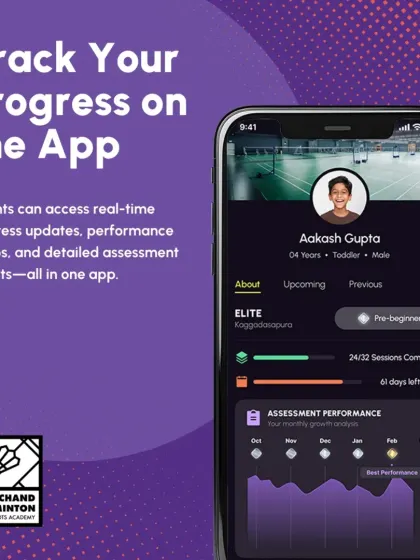 Stay connected to your child's progress like never before. Our app gives parents real time updates, performance videos, and detailed assessment reports, all in one place.