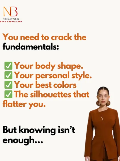 To truly own your style, you need to crack the fundamentals: your body shape, personal style, best colors, and flattering silhouettes. Knowing isn't enough, you have to apply it.