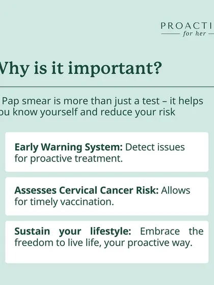 Why is it important? A Pap smear is an early warning system that assesses your cervical cancer risk and allows for timely action.