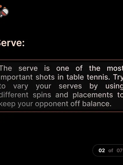 The serve is the only shot you have complete control over. I teach my players how to vary their serves with different spins and placements to gain an immediate advantage.