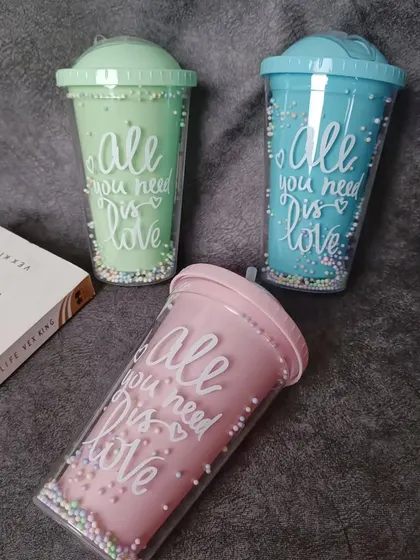 These pastel-colored quirky sippers are perfect for spreading a little love. They feature a double-wall design with beads inside and come with a sliding lock lid to prevent spills.