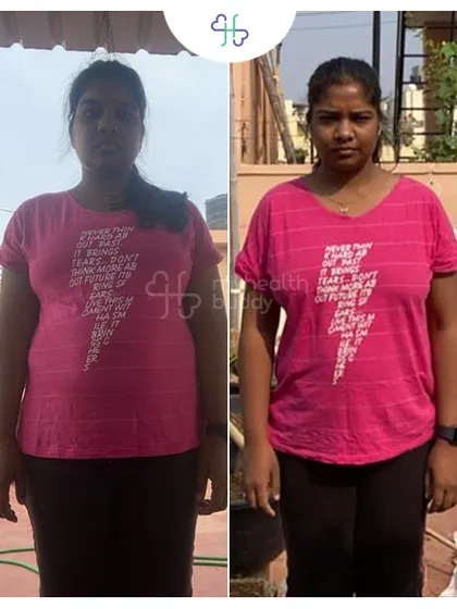 Front view of Lavanya's 12kg transformation.