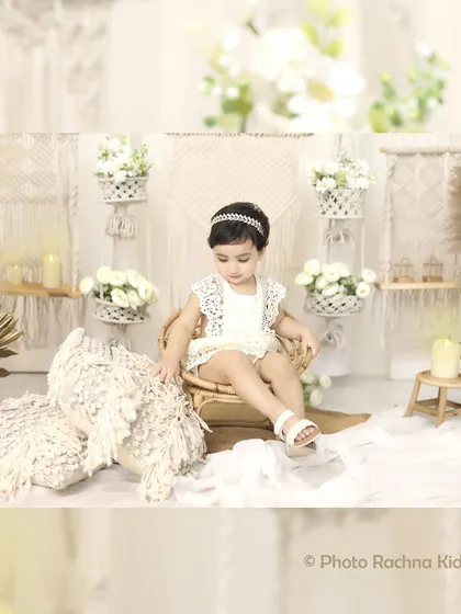 Another perspective of the boho-chic setup, showing the beautiful textures and neutral color palette.