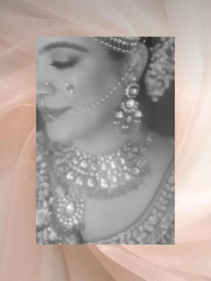 A soft-focus, black and white portrait of a bride, creating a dreamy and artistic effect.