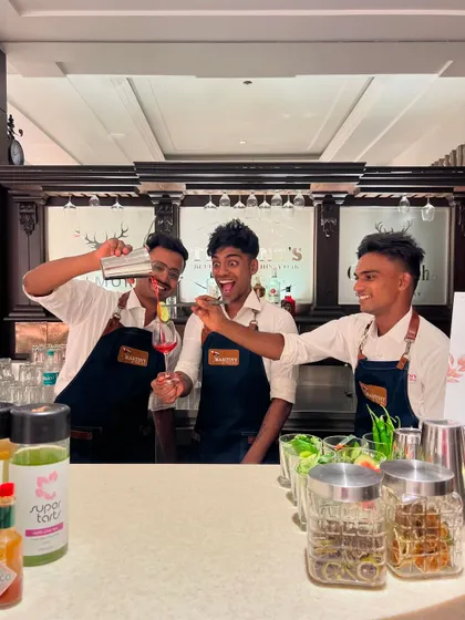 Another variation of the popular "Trinity" shot, highlighting the teamwork and energy of our bartenders.