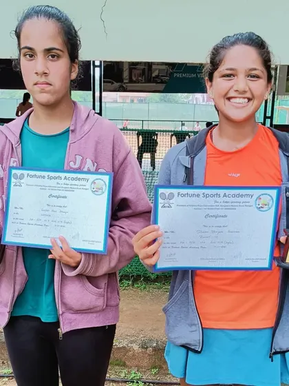 The winner and runner-up from the Girls U14 category at the AITA CS7 tournament. We are committed to providing equal opportunities and recognition for both boys and girls in competitive tennis.