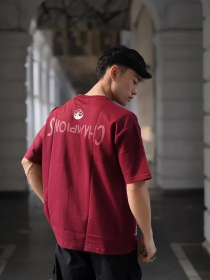 A detail shot focusing on the back print of the t-shirt. It's important to capture every angle of a product so customers can see the complete design.