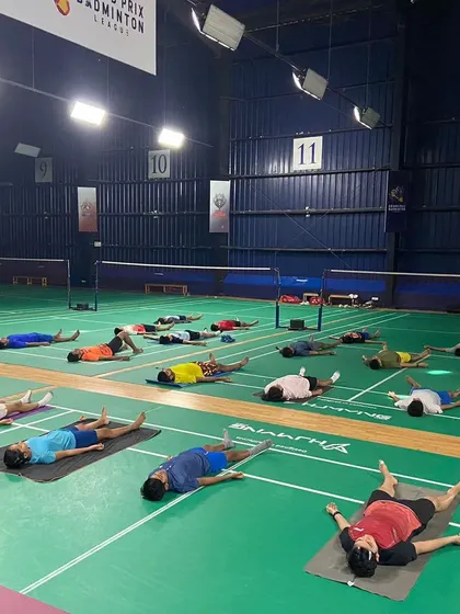 Our athletes in a state of relaxation during a guided session. Learning to relax and recover is a key part of our training philosophy, ensuring players are mentally and physically refreshed for their next challenge.