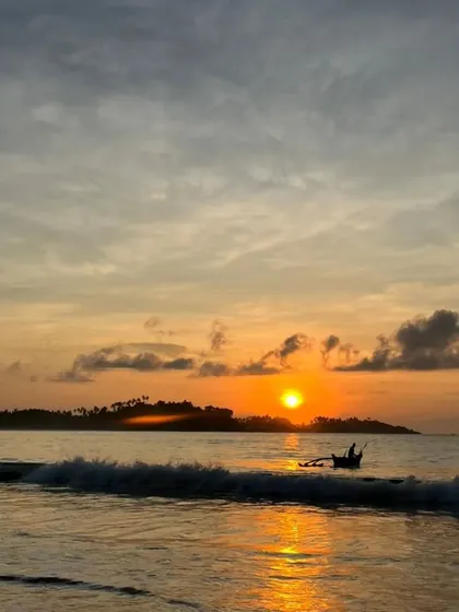 A quiet sunset over the water in Sri Lanka. These moments of peace and natural beauty are an essential part of the healing and rejuvenation process on our retreats.