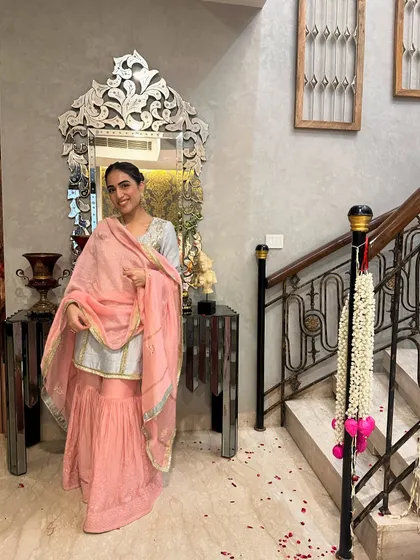 A final look at the sharara, capturing the joy and festive spirit of the occasion.