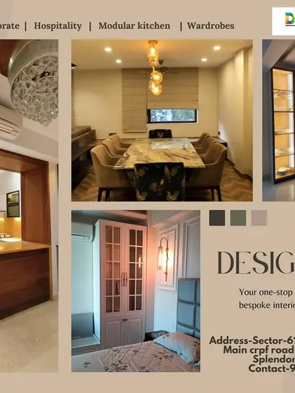 A collage of our completed projects, including dining rooms, kitchens, and bedrooms, positioning us as a one-stop destination for bespoke interior designs.