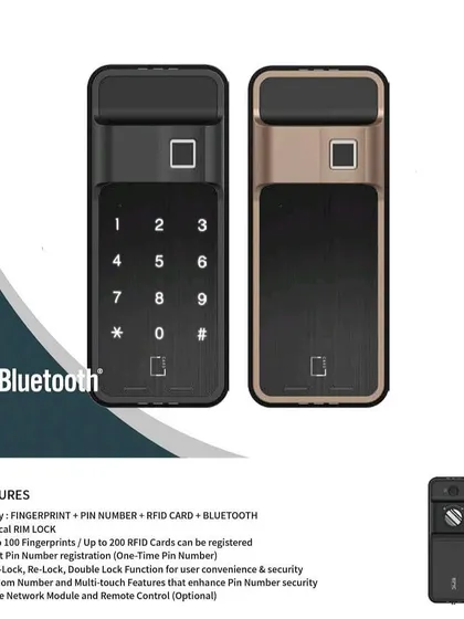 This image details the powerful features packed into our smart locks. I offer multiple access methods including fingerprint, PIN code, RFID card, and Bluetooth via your smartphone. With options for up to 100 fingerprints and temporary guest PINs, these locks provide flexible and secure keyless entry for your entire family.