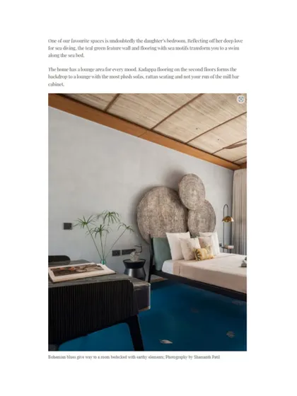 An excerpt from the Elle Decor feature, detailing the design of the daughter's bedroom with its deep-sea diving theme.