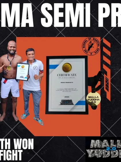 We congratulate our fighter Rajith on his victory in a semi-pro MMA fight at the Malla Yuddha 2.0 event. This win in the cage is a direct result of relentless training in all aspects of mixed martial arts.