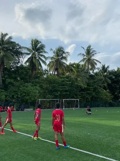Setting up for a fitness test with the youth football players at FC Madras. We use a variety of assessments to get a complete picture of an athlete's physical capabilities, which helps in designing a targeted training program.