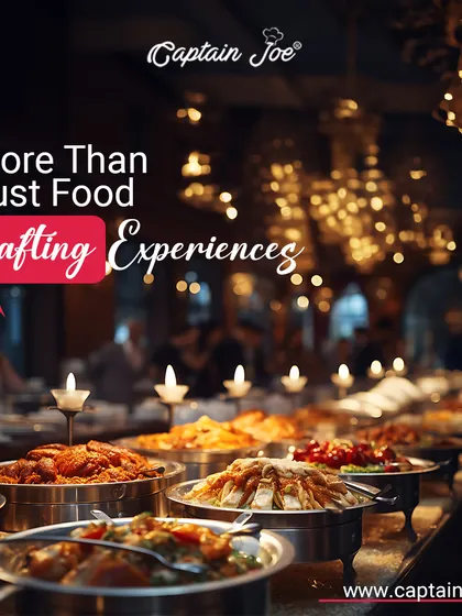 For me, catering is about more than just food; it's about crafting experiences. This image of a grand, candlelit buffet illustrates the beautiful ambiance I create for your events.