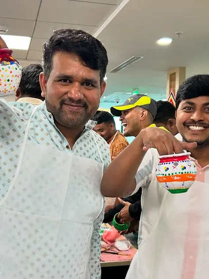 The joy of creating something with your own hands! These participants had a great time adding a personal touch to their festive decorations.