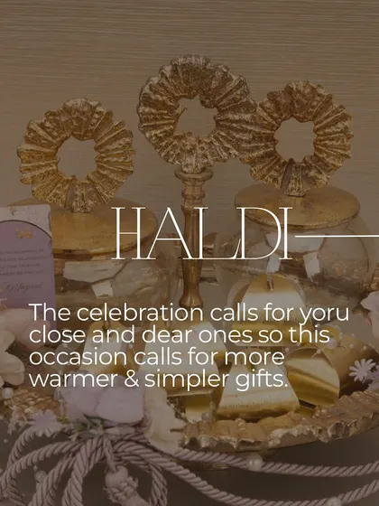 A gifting guide for the Haldi ceremony. As this is an intimate celebration with close family and friends, I suggest warmer and simpler gifts that feel personal and heartfelt.