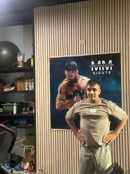 Posing after a workout.