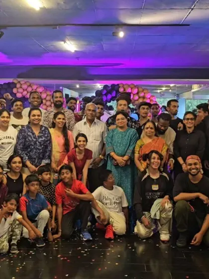 A full house for our 17th anniversary. This group photo captures the students, parents, and mentors who make up our incredible HipHop India family.