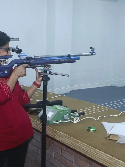 Our mentor, Olympian Ms. Deepali Deshpande, takes a shot at our new range. Her guidance and experience are invaluable to our academy and our students.