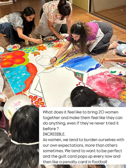 This image captures the essence of our collaborative workshops. It's about bringing people together and showing them they can create something amazing, even if they've never tried before.