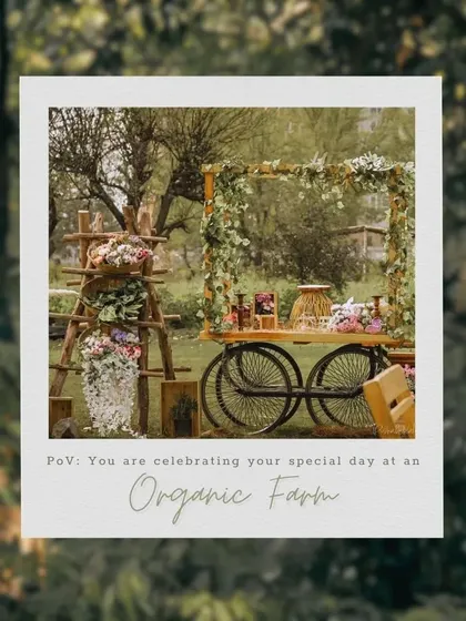 A beautiful polaroid-style image of our rustic decor, representing the ambiance we create for special days.