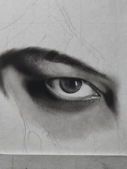 The completed eye, showing the reflection and depth that make it look realistic.