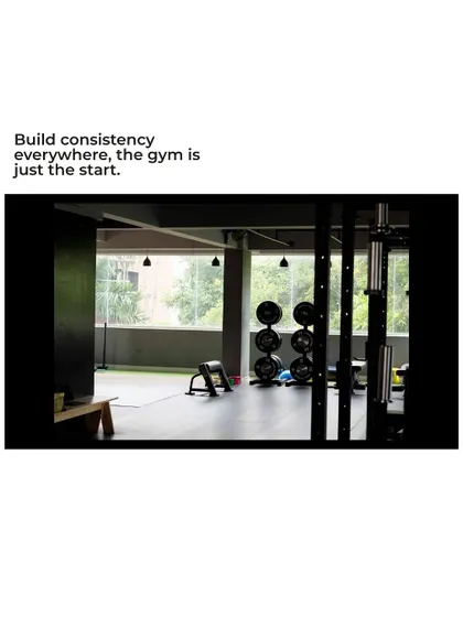 Build consistency everywhere, the gym is just the start. A view of the completed studio, a space designed to inspire movement.