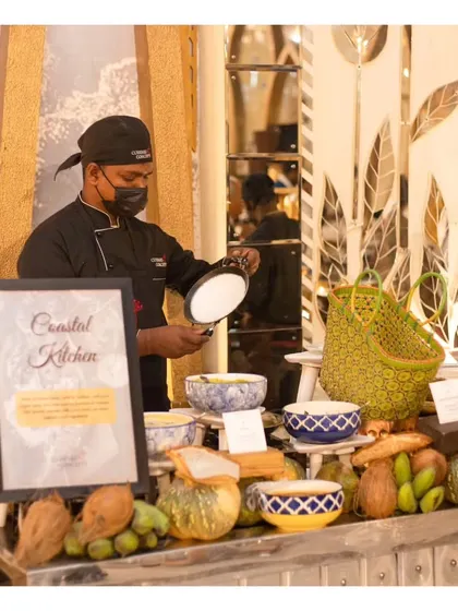 Our "Coastal Kitchen" live station, featuring fresh ingredients and regional specialties, bringing the flavours of the Indian coastline to your event.
