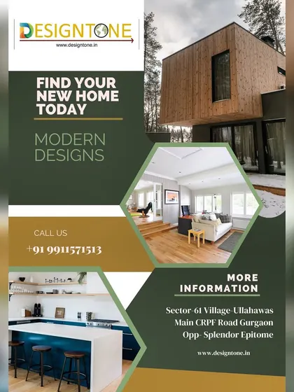 A promotional banner for our modern designs, showcasing our ability to create stunning exteriors and interiors for new homes.