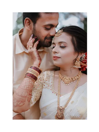An intimate and tender close-up of a couple, capturing their deep affection.