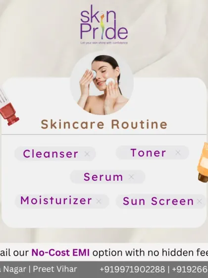 A consistent skincare routine is the key to a real glow-up. Cleanse, tone, serum, moisturize, and protect with sunscreen every day.