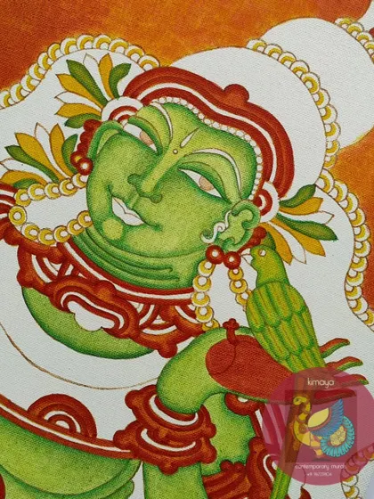 Adding the green to Meenakshi's form. This is a crucial stage where her divine identity as the green-hued goddess truly begins to emerge. The shading and details start to create depth and personality.