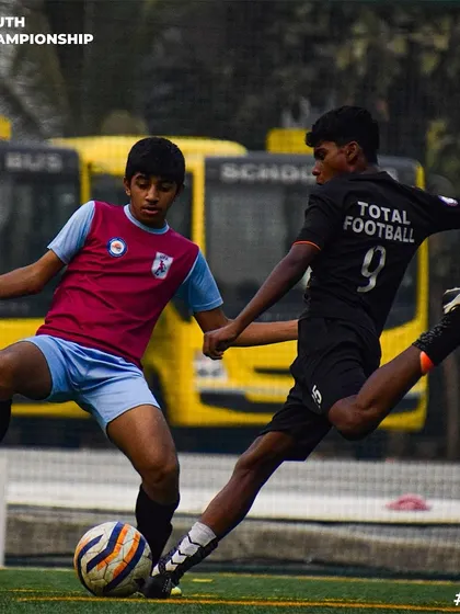 A player stretches to make a crucial tackle during a Youth Championship game.