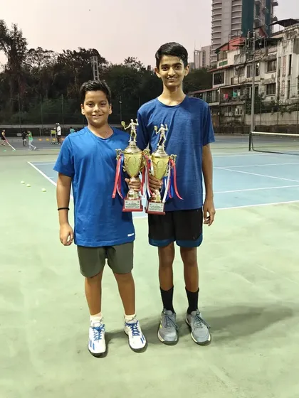 Our trainees Abhinav Sharma and Raunak Sethi after finishing as All India Championship Series Under 14 Doubles Runners-up in Mumbai.