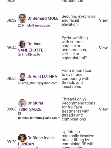 My session at IMCAS, "From moon face to oval face: contouring with threads and injectables," is part of a larger program on advanced lifting techniques.