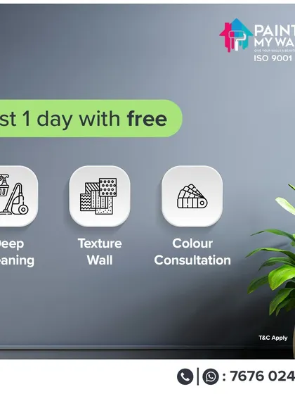 Last-minute painting plans for the New Year? I can get your home painting done in just one day, with free deep cleaning, a texture wall, and color consultation included.