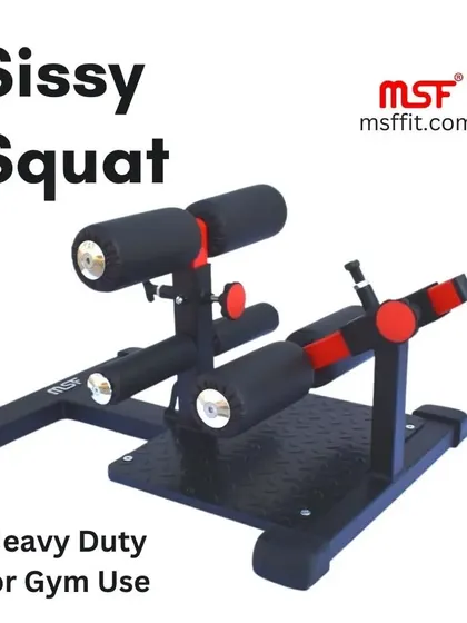 Our heavy-duty Sissy Squat machine, designed for intense commercial gym use.