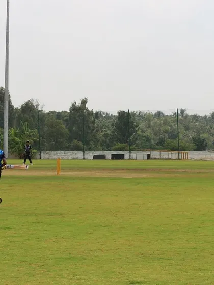 A wide shot of a youth match in progress during the RSCA Dasara Cup.