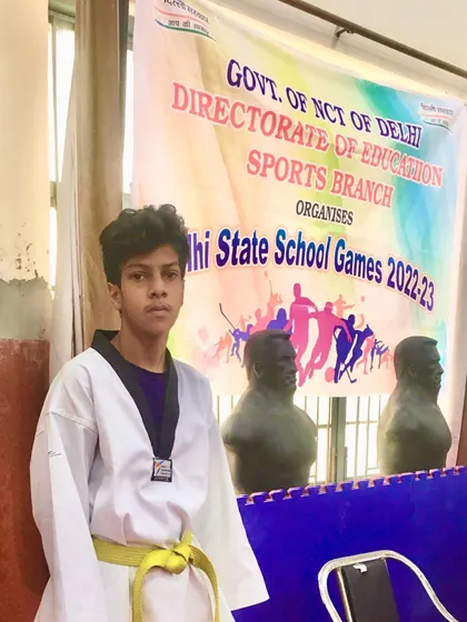 Lakshay with his bronze medal from the Delhi State School Games. A great result from a dedicated athlete.