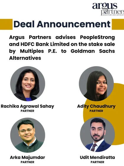 We advised the founders of PeopleStrong, a leading SaaS provider, and its investor HDFC Bank on the stake sale by Multiples P.E. to Goldman Sachs Alternatives. This USD 130 million transaction highlights our expertise in managing complex, multi-party private equity exits.